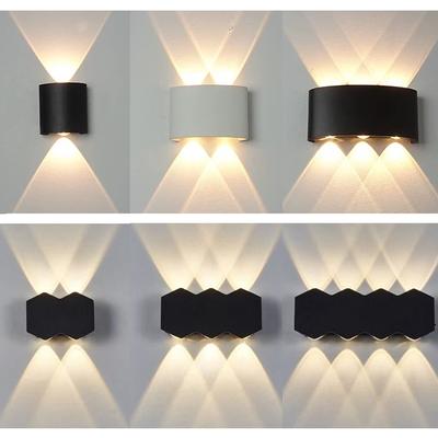 LED nástěnné světlo Venkovní vnitřní 2W 4W 6W 8W 10W AC85-265V Nahoru dolů Bílá Černá Moderní světlo pro Dům Zahrada Ložnice Chodba