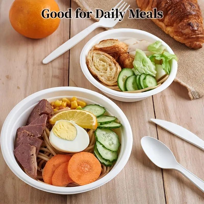 Disposable Paper Bowls Biodegradable Paper Bowls Family Party Picnic Soup Fruit Appetizers Desserts Household Food Containers