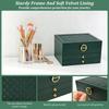 3 Layer Jewelry Box PU Leather Jewelry Organizer Storage Box with Key Tabletop Display Case for Women Earring Necklace Bracelet