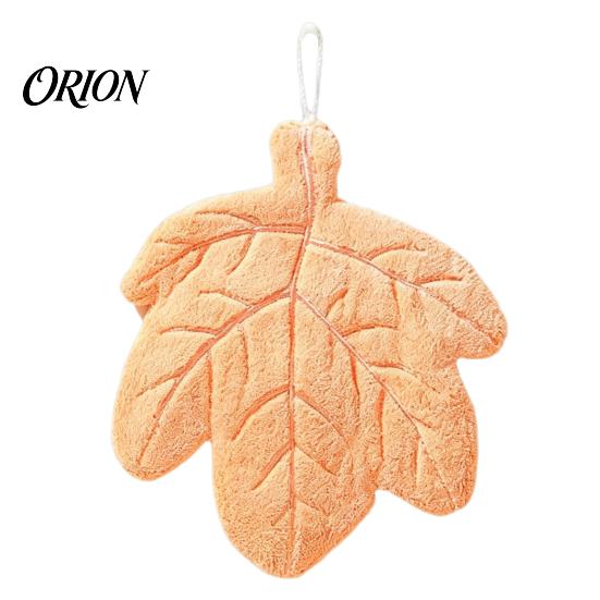 Absorbent Hanging Hand Towel Leaf Shape Towel, Soft with Loop, Decorative Bathroom Cute Maple Ginkgo Design for Kitchen Drying Space Saving