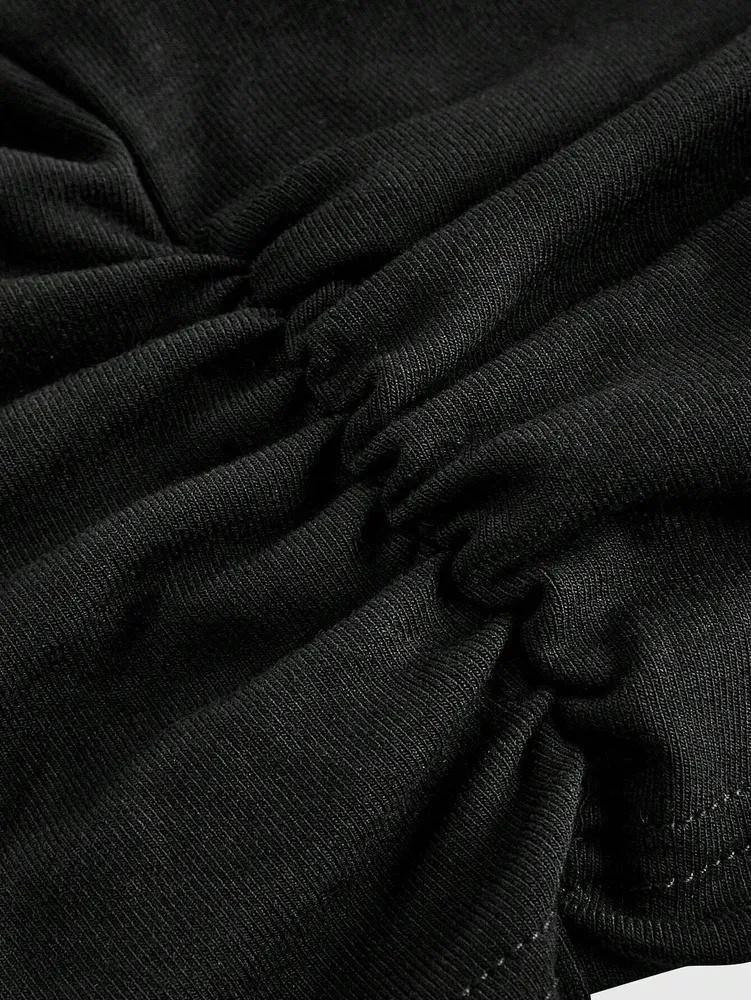 Crop Top Phumee Open Shoulder  Pleated  Slim Fit A2064