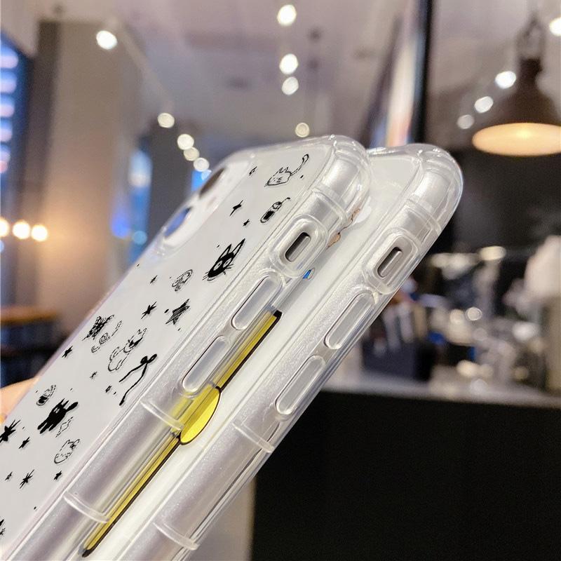 Transparent Cute Cat Phone Case For iPhone 17 Pro Fundas iPhone 16 Pro Max 11 13 15 14 12 Air 17promax Shockproof Silicone Cover