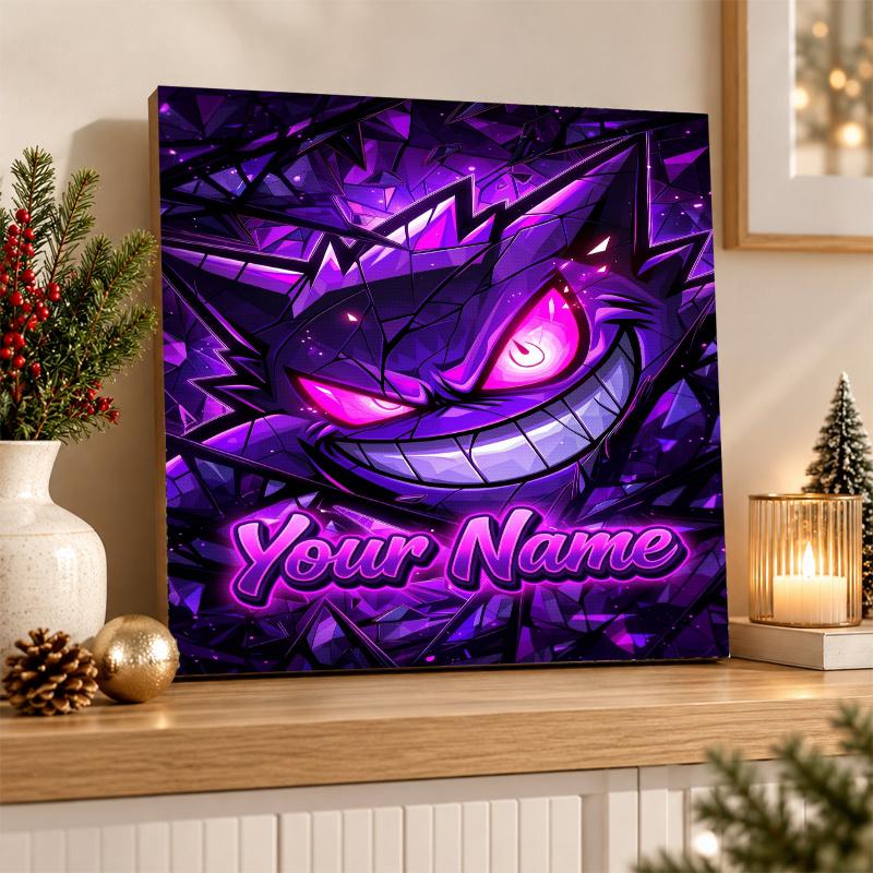 Gengar Custom Name Diamond Painting Personalized 5D Full Drill DIY Diamond Art Home Decor