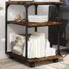 vidaXL Printer Stand 3 Shelves Smoked Oak 43x48x64 Cm Wood Composite