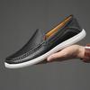 Men's shoes 2025 summer new men's soft-soled one-pedal lazy shoes light luxury comfortable wear-resistant Doudou casual leather shoes