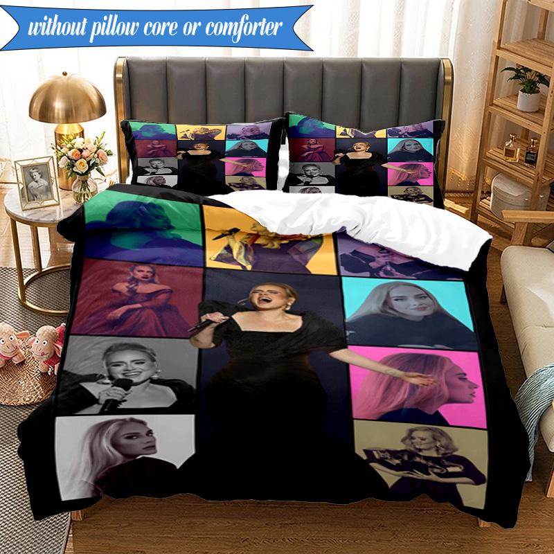 A-dele's Pop Music 3pcs K-pop Music Group Bedding set,Ideal for Bedroom, Dormitory,Including Duvet Cover And 2pcs Pillowcases,Fan Gifts