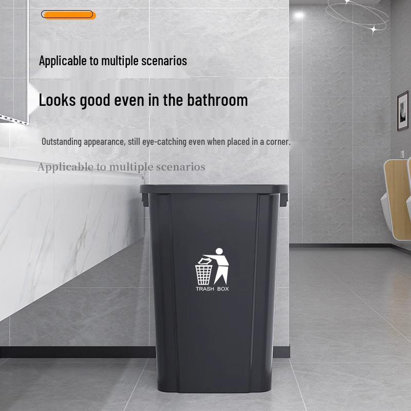 Square Extra Large Trash Can - Durable, Lidless Design for Commercial, Kitchen, or Outdoor Use