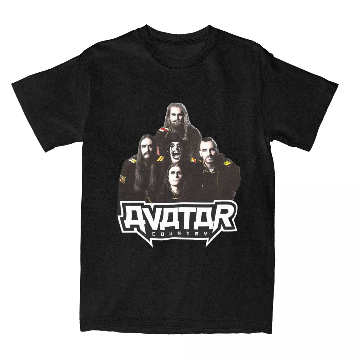 Мужская и женская футболка с изображением группы Heavy Metal Avatar, одежда из чистого хлопка, футболка, винтажные футболки на все сезоны S чёрный