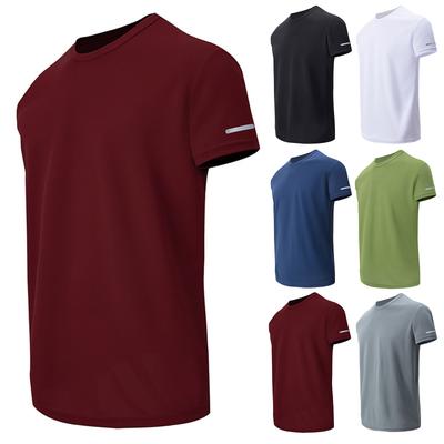 Camiseta de cuello redondo para hombre, Top para deportes al aire libre y fitness para hombre