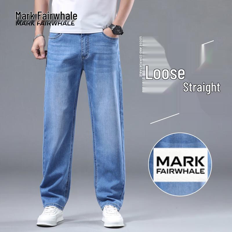 MARK FAIRWHALE Men's Summer Cool Stretch Straight Jeans