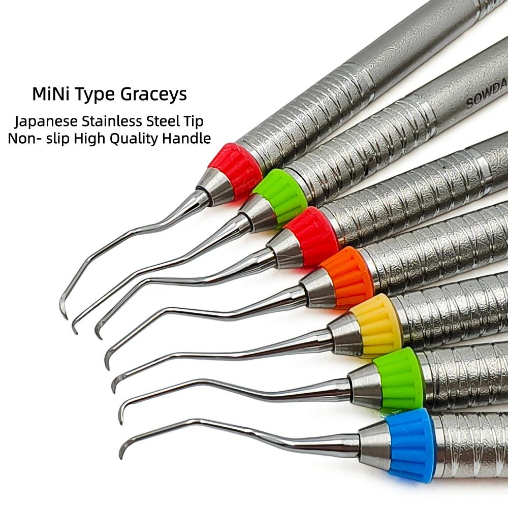 Mini 440C Material Hohe Qualität Dental Gracey Küretten Parodontaler Scaler Edelstahl Parodontale Knochenküretten Perio Dentales Instrument