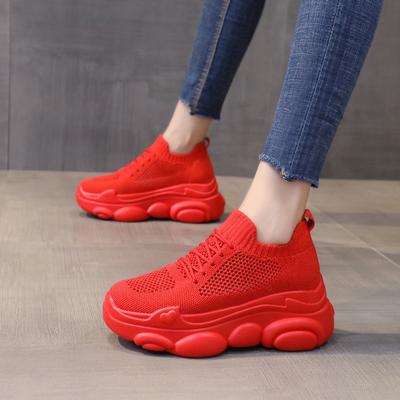 Fashion 7CM Designer Sneakers Women Platform Casual Shoes Fashion Sneakers Platform Basket Femme Red Casual Shoes