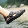 Summer Closed Toe Sandals for Men Sandals Breathable and Versatile Outdoor Handmade Large Beach Shoes Hollow Mesh Shoes