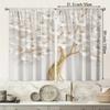 2pcs White Magnolia and Gold Stem Floral Light-Filtering Curtains – Perfect for Bedroom Living Room Office and Home Decor