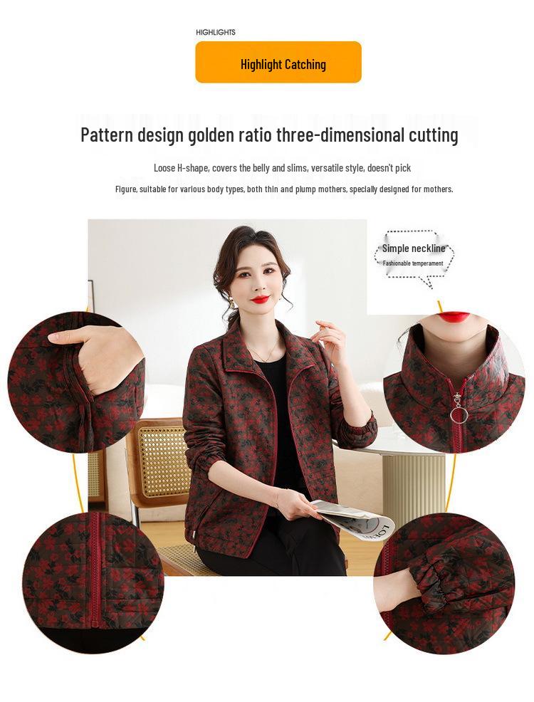 2026 Women's Plus Size Spring Jacket for Middle-Aged & Elderly