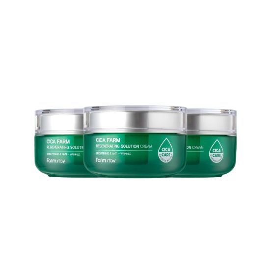 Farmstay Cica Farm Regenerating Solution Cream Soothing & Skin Barrier Repair 50ml × 3pcs Set