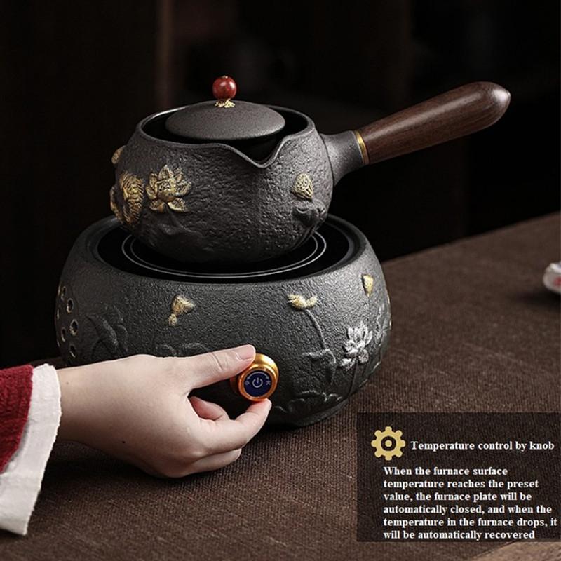 220V Electric Ceramic Stove 700ML Ceramic Kettle Pot Tea Cooker Health Preserving Pot Tea Wine Cooking Machine Teapot