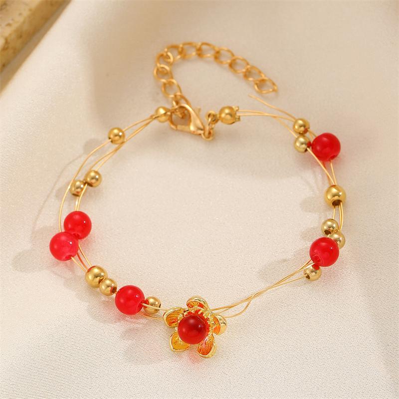 

Винтажные Изысканные Браслеты из Цветочных Бусин для Женщин Девушек Минималистичные Браслеты для Личности Вечерние Ювелирные Аксессуары Подарки