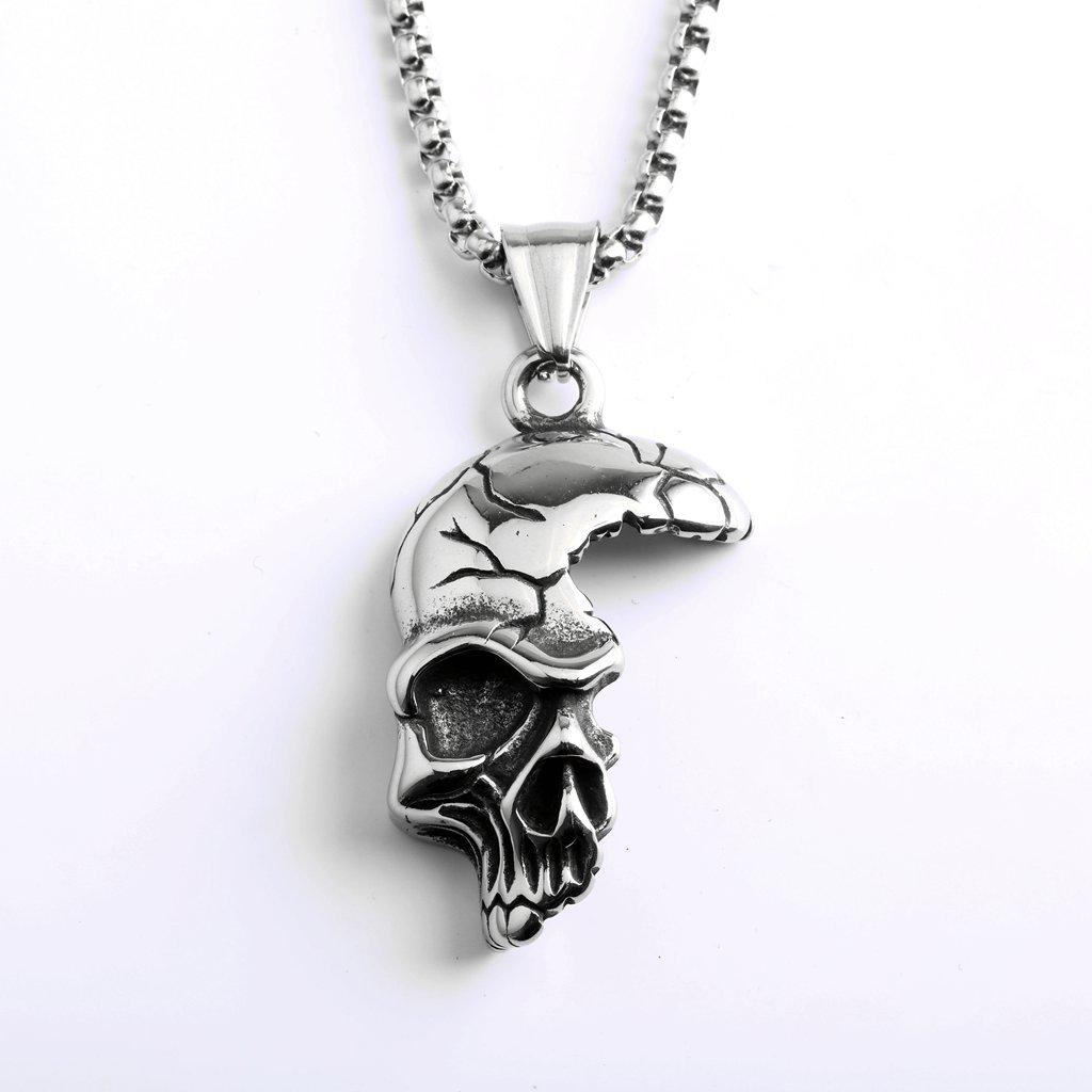 Men's Retro Stainless Steel Skull Pendant Necklace
