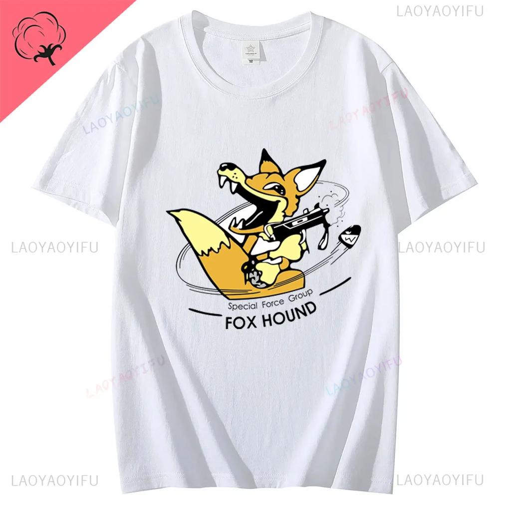 Mens Casual Cotton MGS Metal Gear Solid V 5 Meryl Silverburgh Short Sleeve Tops Foxhound Special Force Group Fox Hound T-Shirt