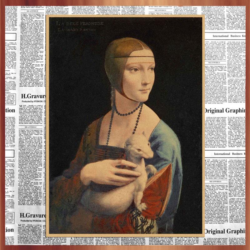 Da Vinci 'Lady with an Ermine' Classic Retro Poster