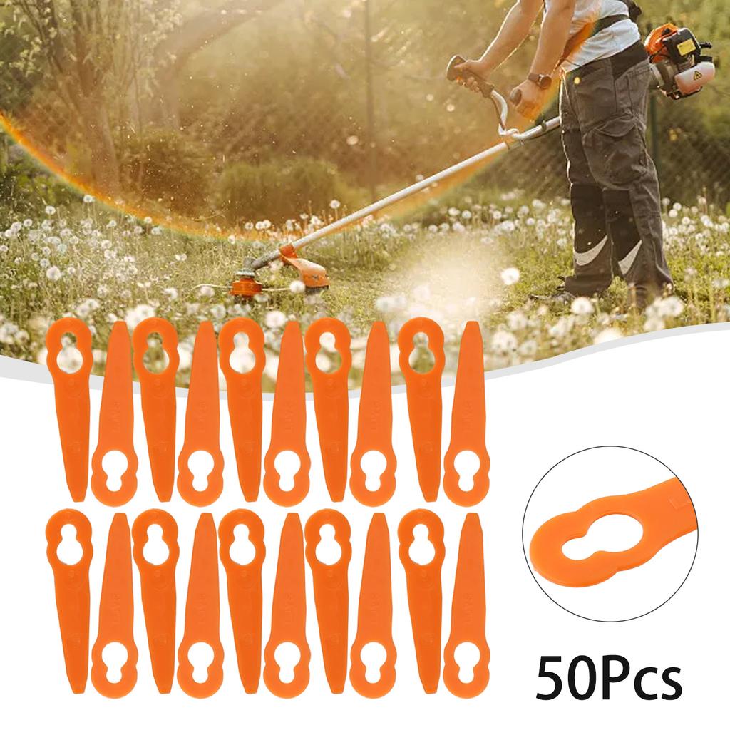 50pcs Plastic Blades For -STIHL FSA- 45 Cordless Grass Trimmer Mowing Heads Grass Trimmer Blade Garden Power Tool Accessories