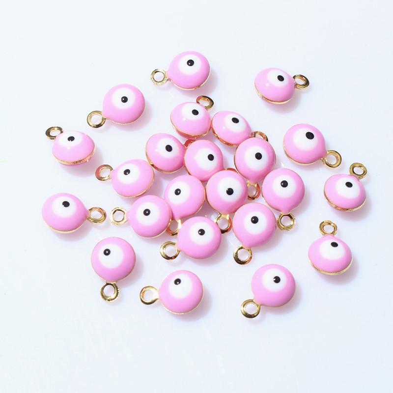 20 Stück 8,5x6mm Emaille Böse Augen Kugel Anhänger Kleine DIY Schmuckherstellung Zubehör Bestandteile für Halskette Armband Ohrringe