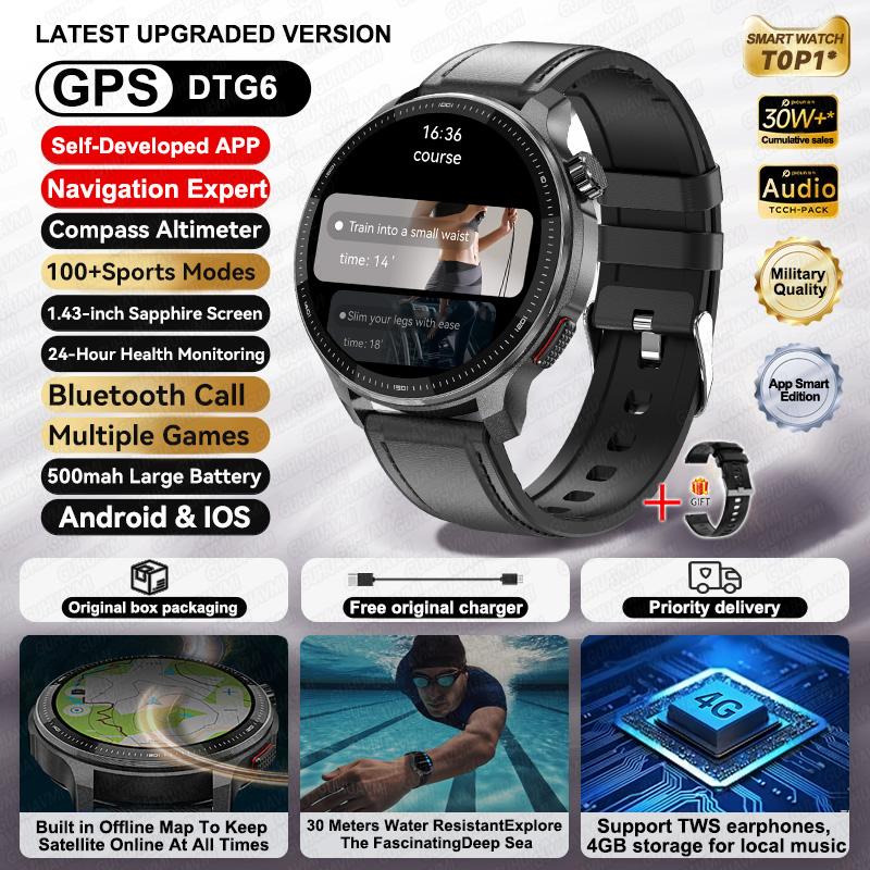 New Fashion GPS Navigation 4GB Big Memory Men Smart Watch APP Download TWS 3D Menu HD Call Sports Smart Watch For Men Women