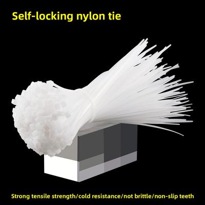 Large White Nylon Cable Ties of 4*150*4*200*5*250*3*60*3*80