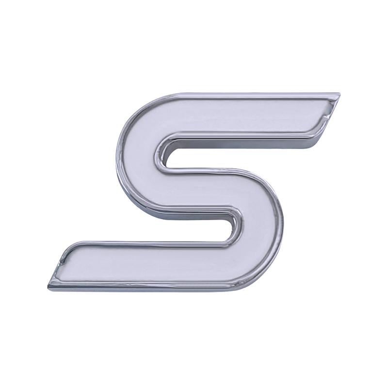 3d Metal S Logo WHKIE6 Letters Car Front Grill Emblem Trunk Badge Decal S Sticker Accessories