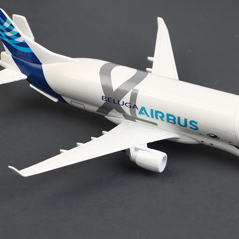20cm Bílý velrybí transportní letoun A300-600 Beluga Airlines Model letadla Transportní Beluga Odlitek ze slitiny Model letadla Hračka