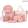 Five Piece Set Student Schoolbag Transparent Backpack  Women Outdoor Portable Storage Bags Large Capacity Travel Bag Gift