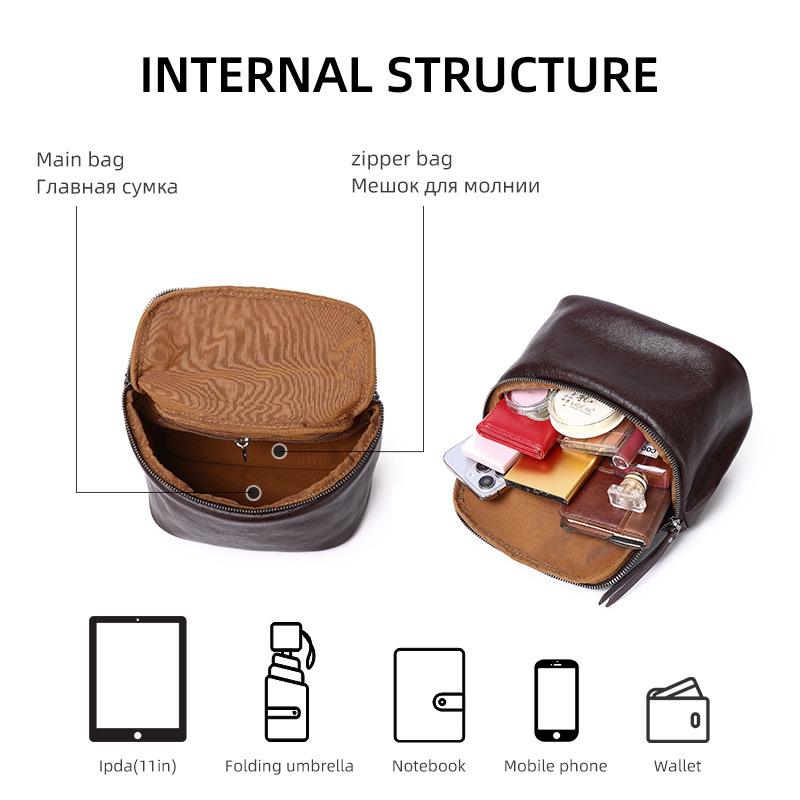 Women'S Bag First Layer Cowhide Simple Breast Bag Casual Fanny Pack Oblique Span Bag