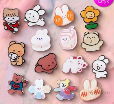 Cute Japanese Acrylic Brooch with Bunny Design, Girls Bag Accessory Pin