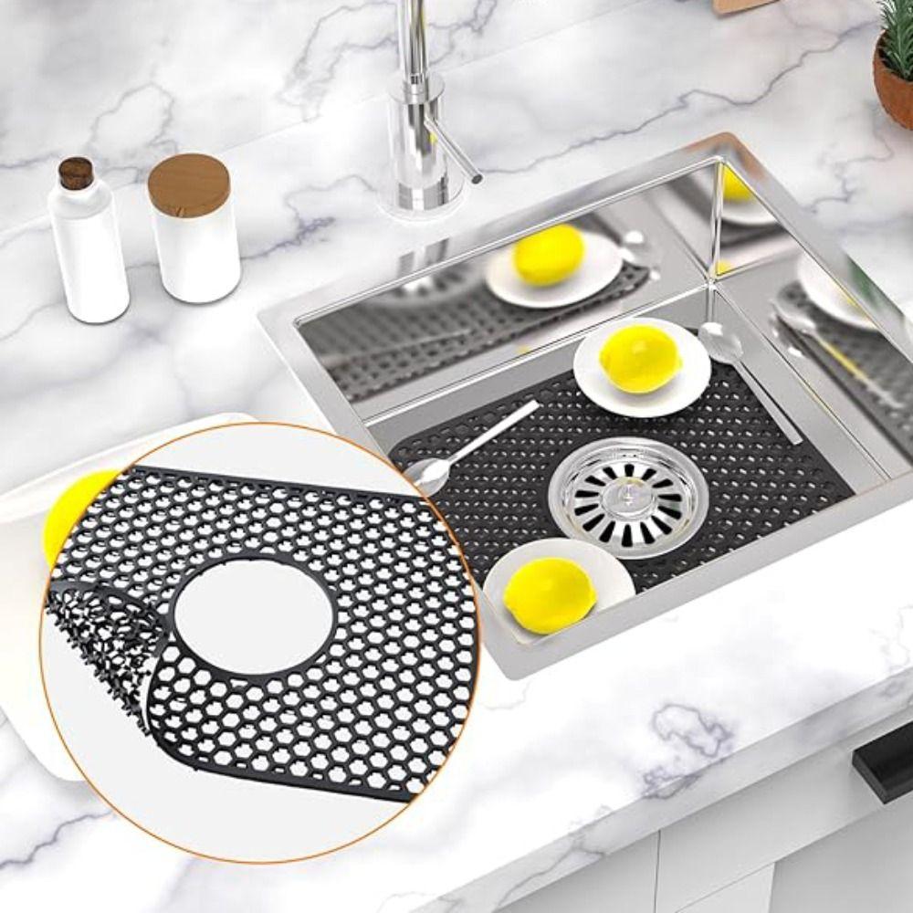 Hollow Dishes Drying Mat Silicone Drain Pad Household Countertop Mat  Tableware
