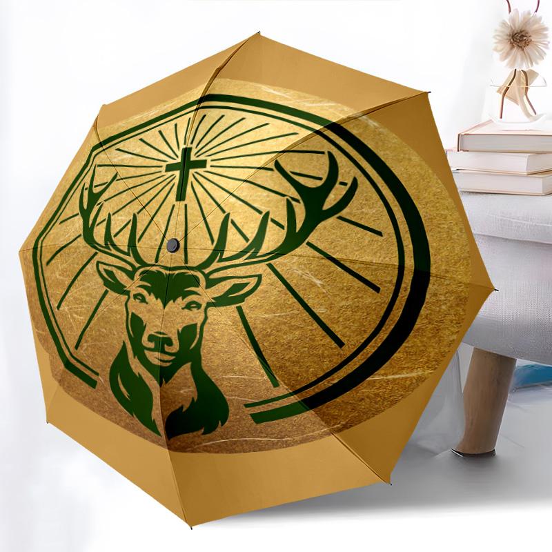 Jägermeister Emblem Glow Folding Umbrella Durable Suitable for All Seasons Outdoor Umbrella Travel