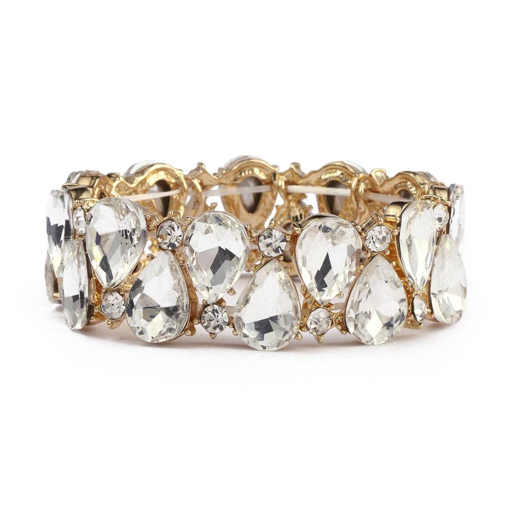 Elegantes Kristallschmuckset: Halskette, Ohrringe und Armband für Hochzeiten und Bankette
