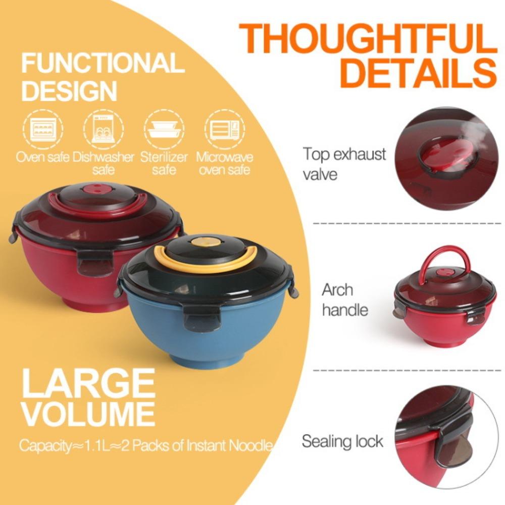 Sealed Dormitory Instant Noodle Bowl Leak-Proof Lunch Box Food Container Ramen Bowl  Student