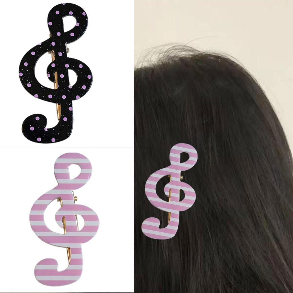 Stylish Striped Star Musical Note Resin Hair Clip For Women Girls Fashion Accessories