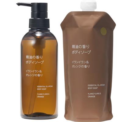 Muji Essential Oil Fragrance Ylang Orange Scent (Body Soap 400ml + Refill 340ml)