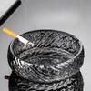 Anti Fly Ash Large Glass Ashtray High-end Office and Home Use High-end Living Room Light Luxury Crystal Creative Decoration