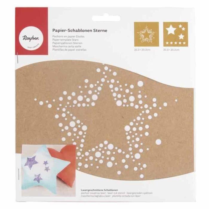 Pochoir - RAHYER - Étoiles - 20,3 x 20,3 cm - Papier - Décoratif