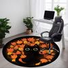 1pc Autumn Cat Office Round Area Rug, Indoor Mat Suitable For Office, Under Office Chairs Bedroom Living Room Home Decor, Room Deco