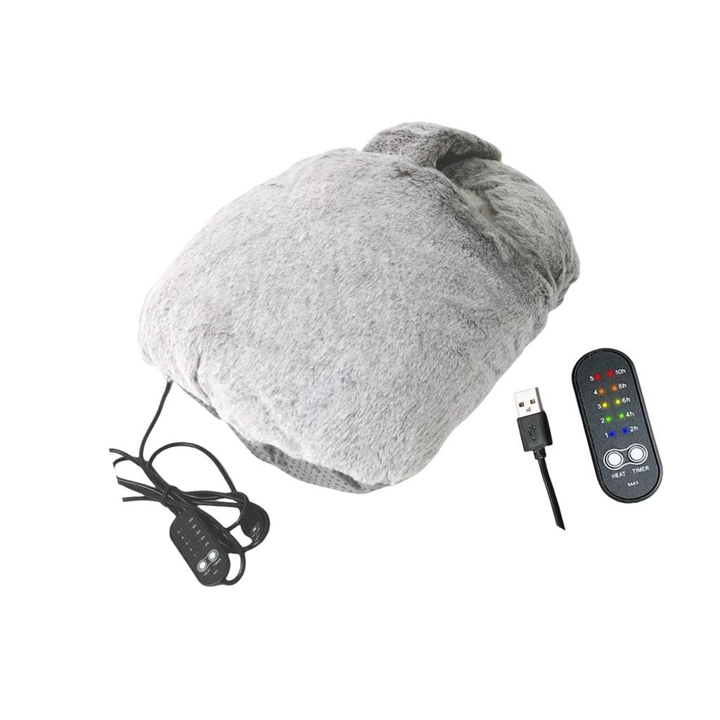 Comfortable Heated Fleece Lining 5 Temperature Seting Compact Electric Foot Warmers Plush Thermal Socks USB Operated