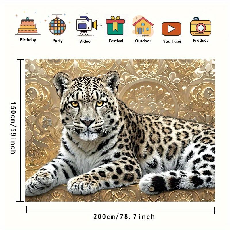 Luxury Leopard Tapestry Wall Hanging Golden Pattern Background Wall Art Decor For Living Room Bedroom Home Decoration Fabric