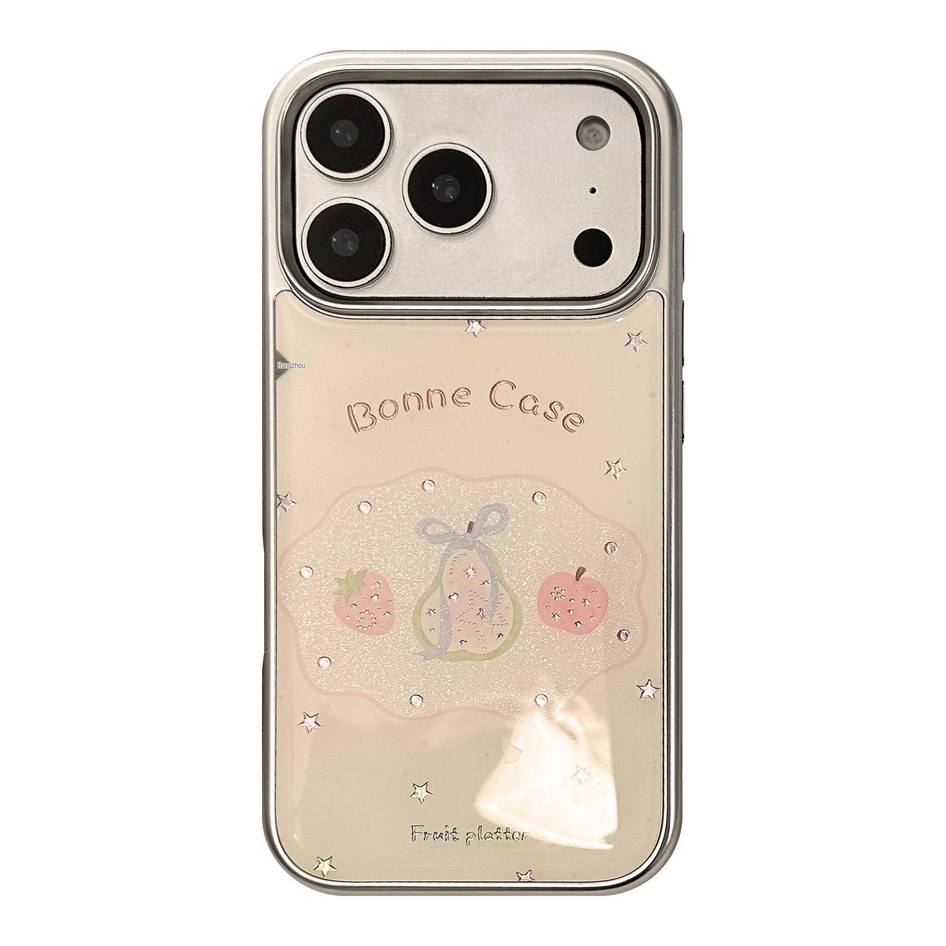 

Epoxy Gold Guava Plate Protective Case for iP17 Pro Max iPhone 14 Pro