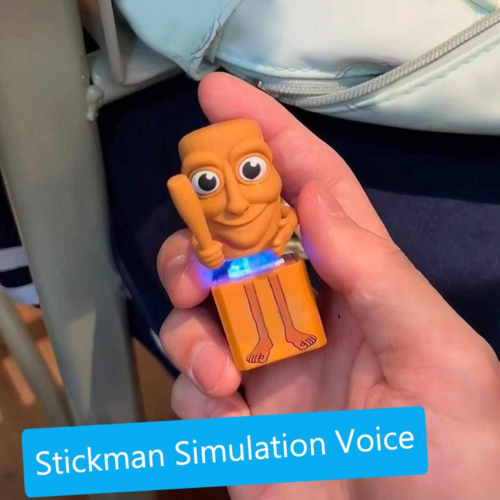 2025 Neu Tung Tung Tung Holz Strichmännchen Knopf Schlüsselanhänger mit Leuchtendem Sound Schlüsselanhänger Anhänger Anime Peripherie Dekor Geschenke