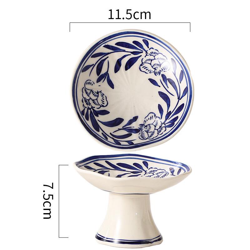 ZISIZ Vintage Hand-Painted Ceramic Snack Plate