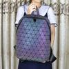 Fashion Backpack Geometric Rhombus Inverted Triangle Symphony Mountaineering Bag Triangle Piece Rhombus Color Changing Luminous Backpack