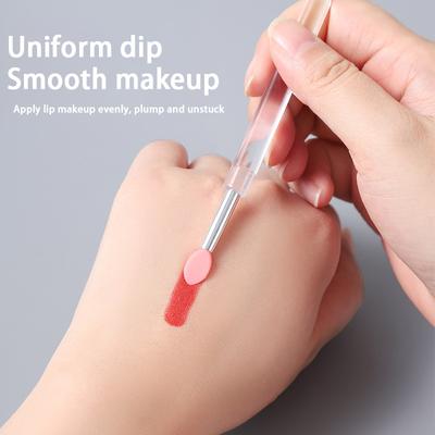 1Pcs Portable Silicone Lip Brush With Cover Soft Multifunctional Lip Balm Applicator Lipstick Lipgloss Makeup Brushes